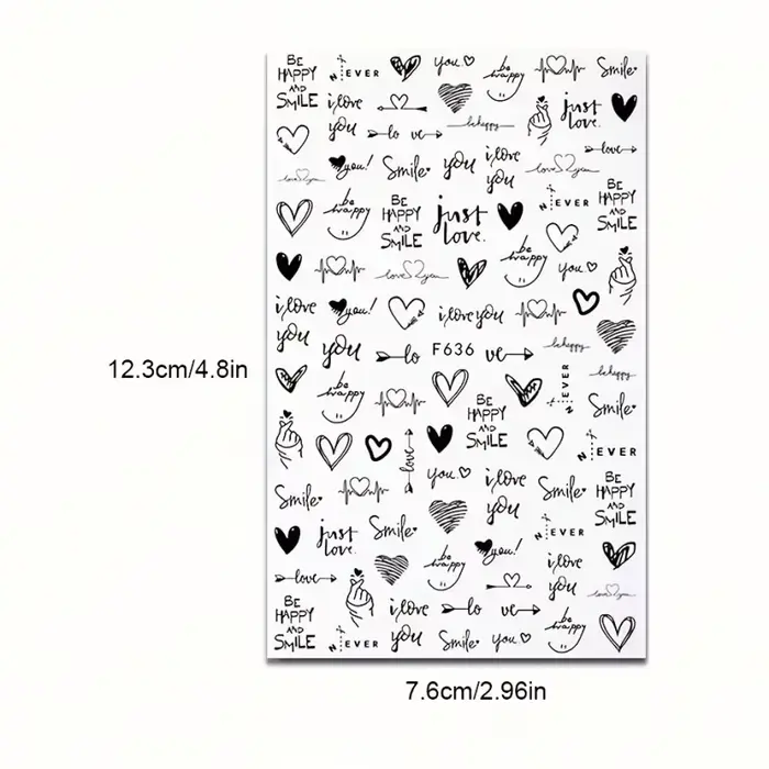 2 autocollants pour ongles sur le thème de la Saint-Valentin F636