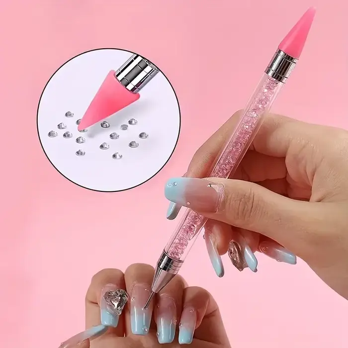 Brosse à ongles pour manucure, stylo à Double tête, stylo à pointe de peinture à points, cueilleur d