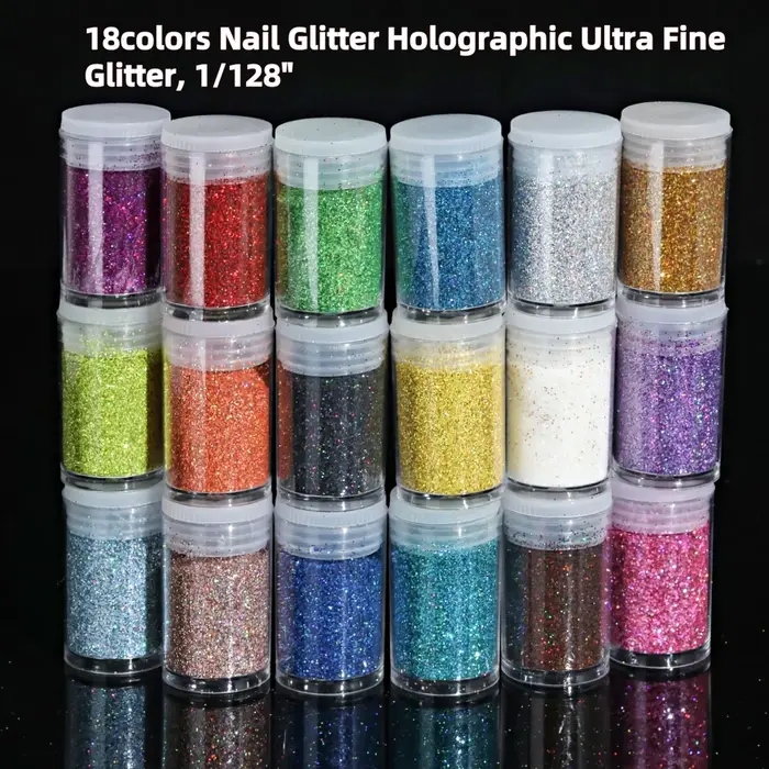 Poudre de paillettes holographiques pour ongles