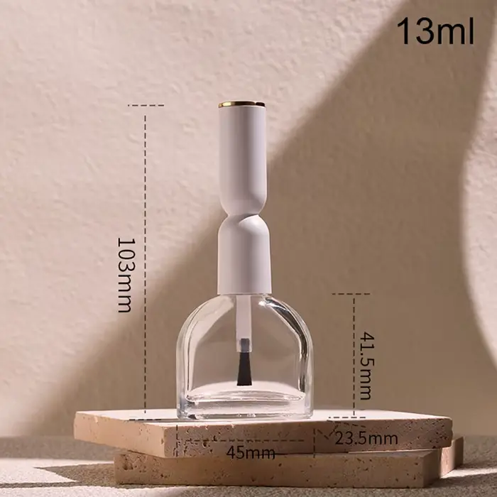Flacon de vernis à ongles en verre miniature de 13 ml avec pinceaux