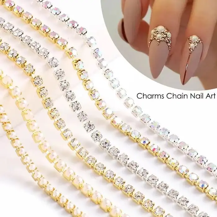 Chaîne de diamant colorée pour Nail Art