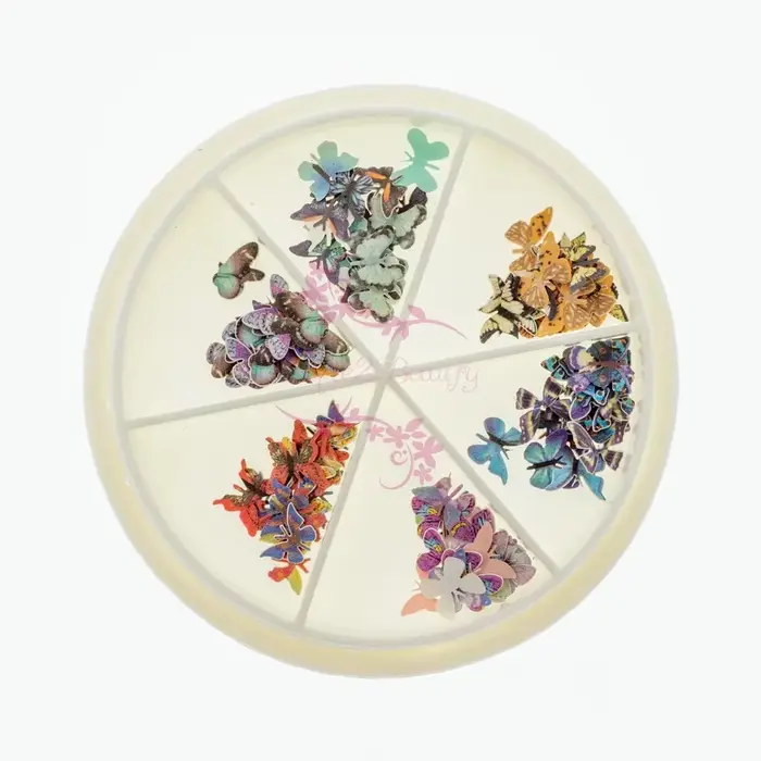 Décorations DIY pour manucure : Papillons colorés de style japonais en pâte de bois simulée pour nail art