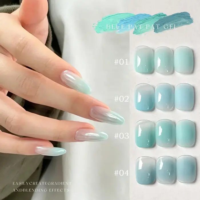 MIANEL 2026 Vernis à Ongles Gelée Transparente Menthe Glacée Bleu Vert Effet Bulles Glacées Longue Durée Haute Brillance pour Ongles Bleus