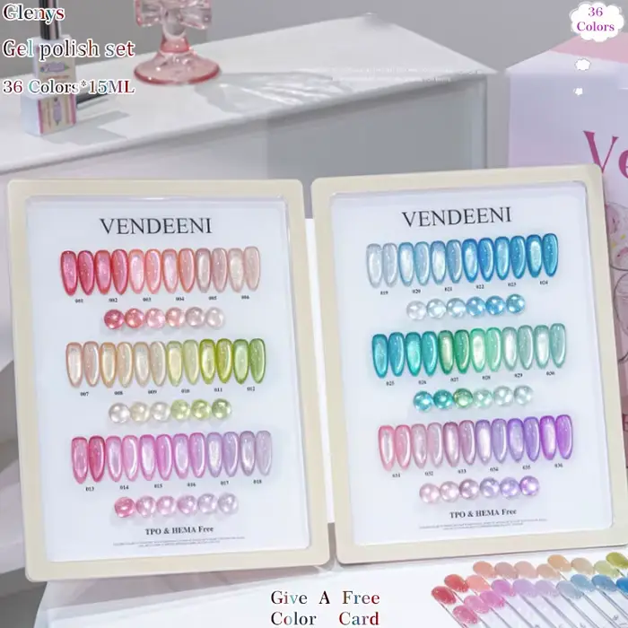 Glenys – Kit de vernis à ongles gel effet œil de chat 36 couleurs