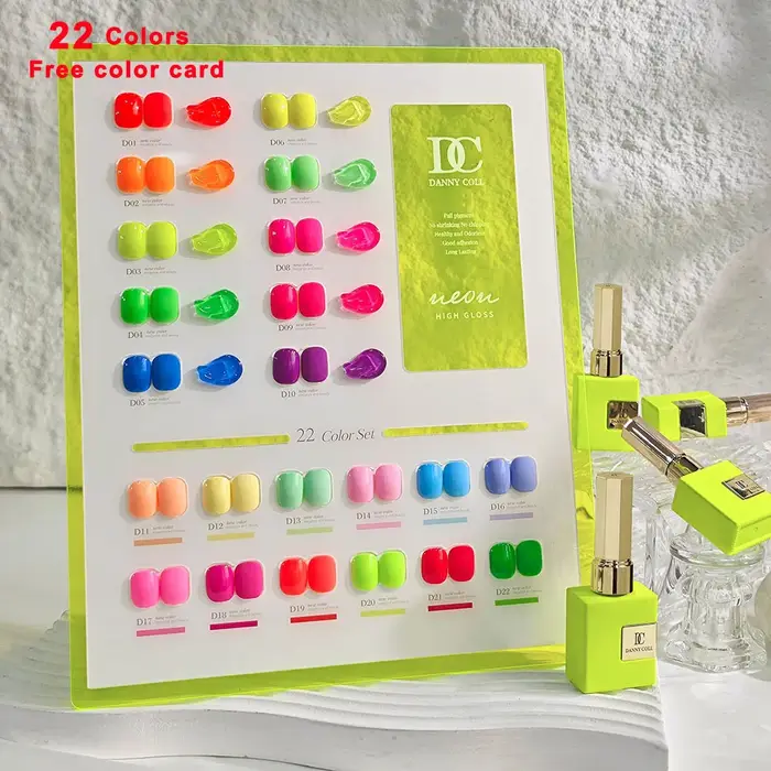 Ensemble de vernis à ongles Gel de couleur fluorescente
