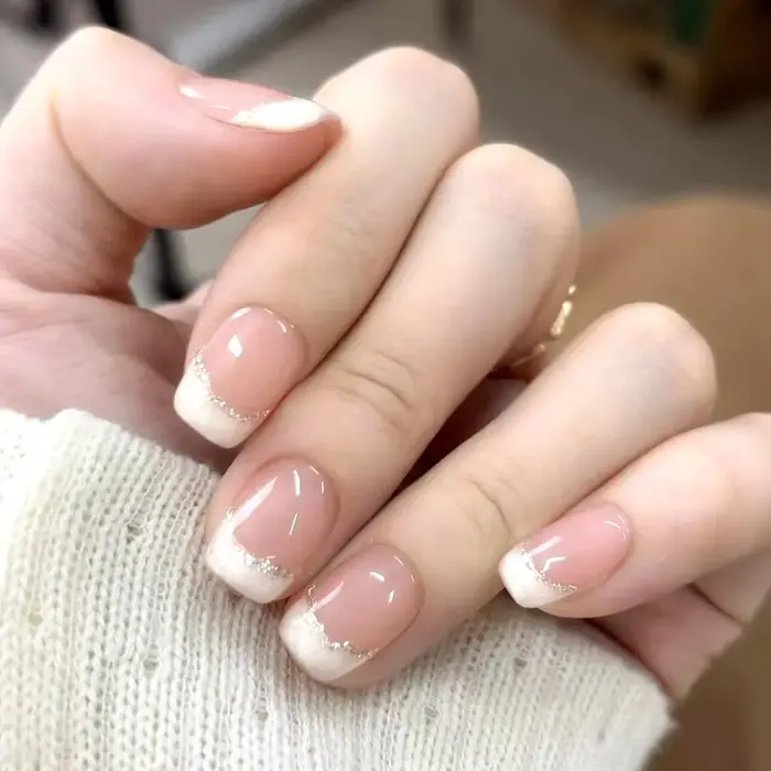 Faux ongles carrés courts avec colle, 24 pièces, faux ongles français de Ballet, portables, bord à p