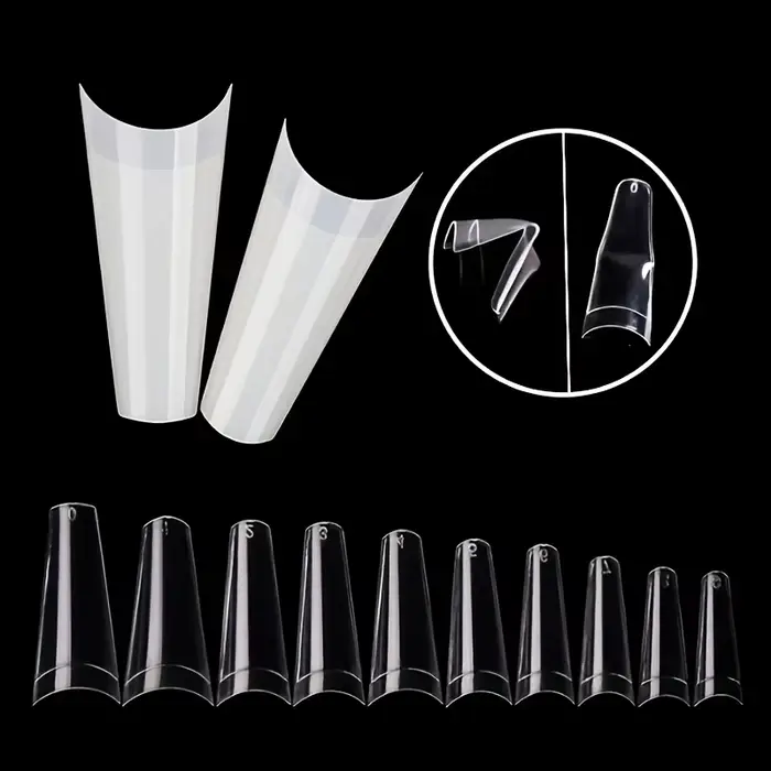500 pièces faux ongles Art conseils français naturel Transparent cercueil faux ongles conseils acryl