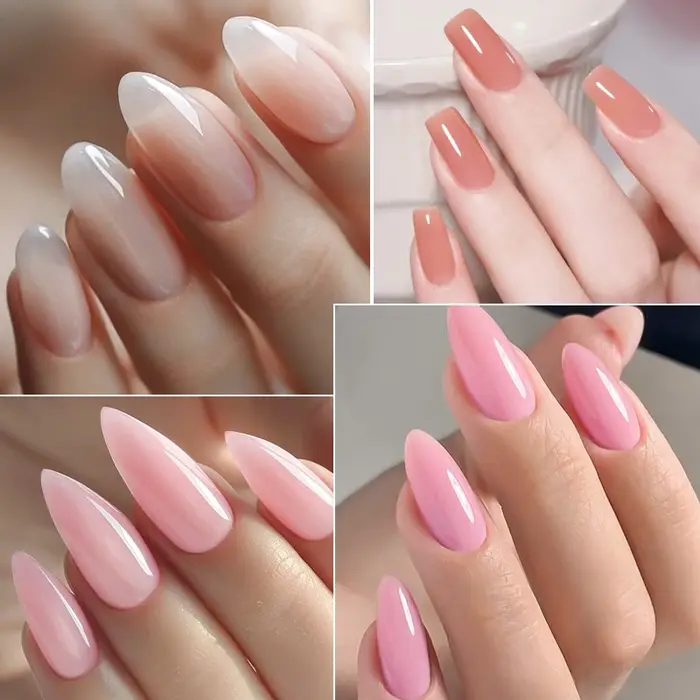Gel UV de construction pour extension d'ongles 100ml, Gel dur Milky White, Clair, Rose Nude, Acrylique Cristal, Gel d'extension à retirer par trempage