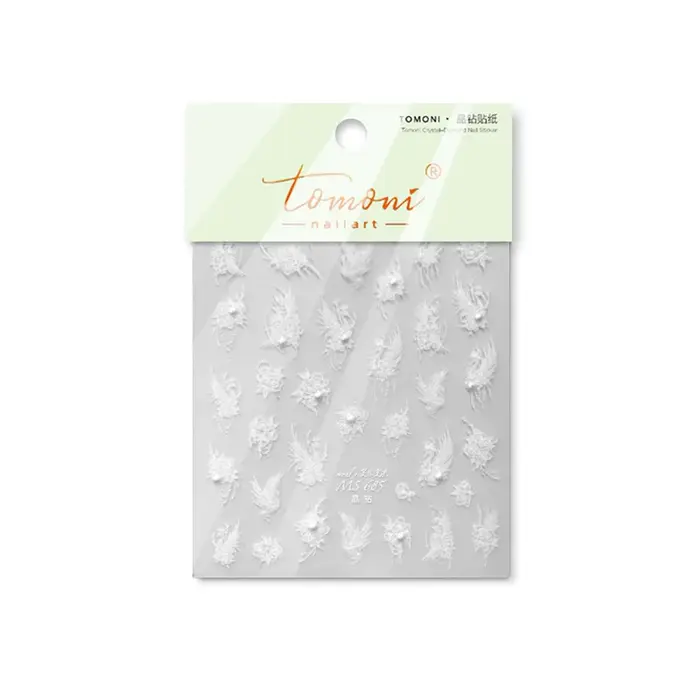 Élégant Noir Et Blanc fzAdhésif Nail Art Autocollant Design Décoration Pour N64.Decals DIY Feuille Art Manucure MS-685