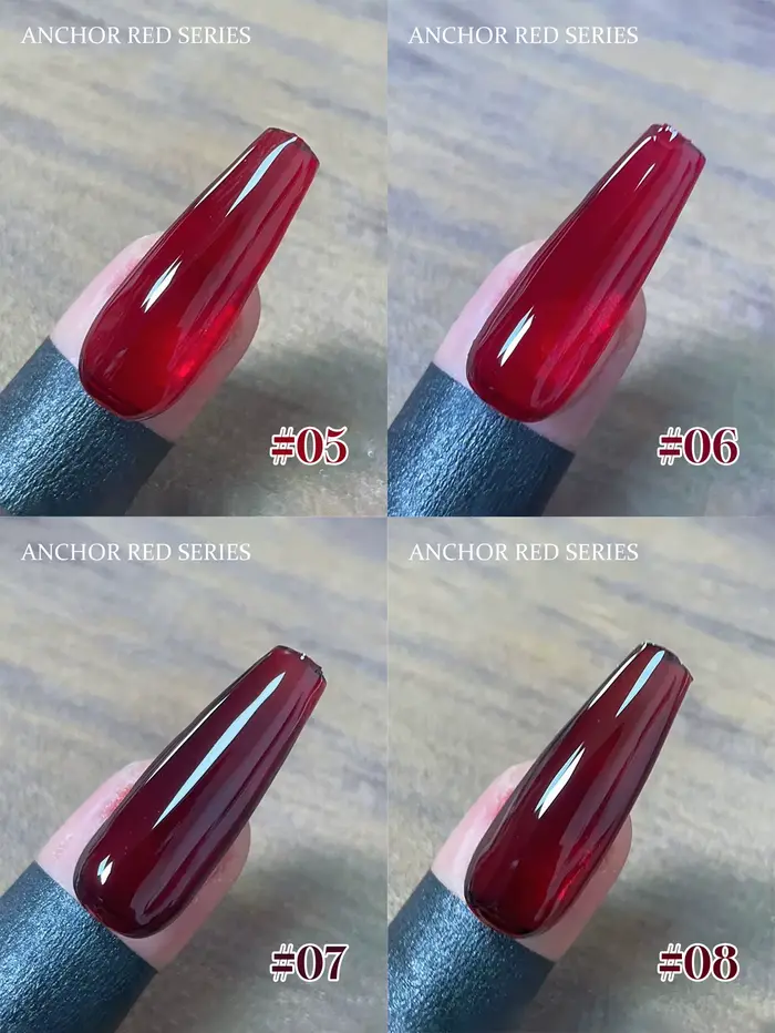 Lot de 1 à 9 vernis à ongles gel rouge rubis 15 ml