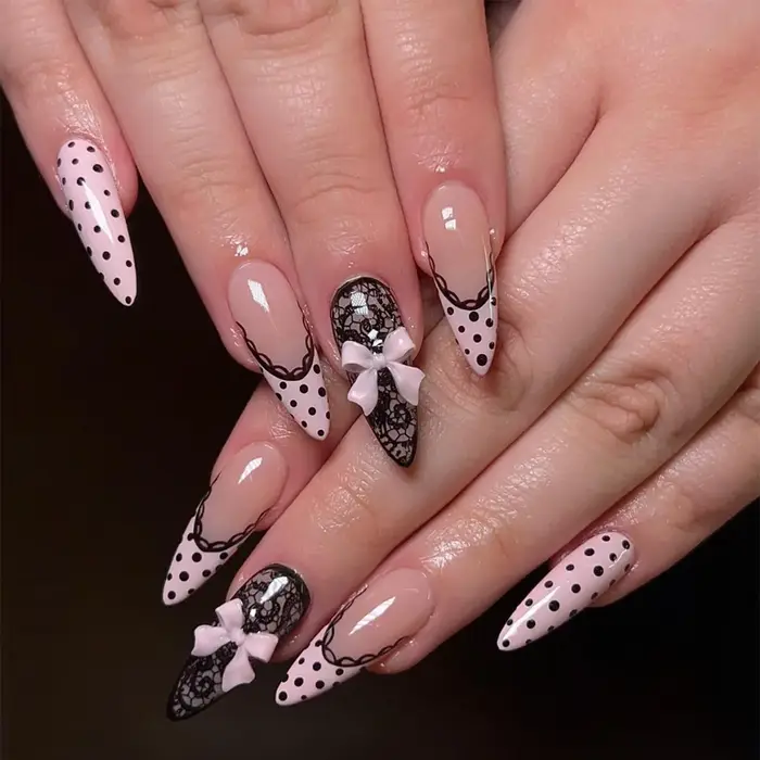 24 faux ongles à presser en amande rose imprimé léopard