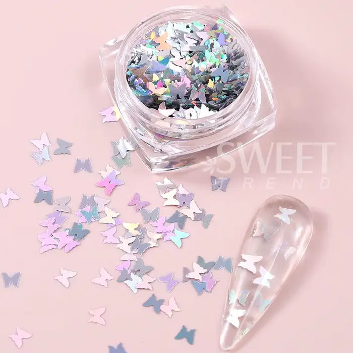 SWEET TREND - 12 couleurs de paillettes papillon pour nail art