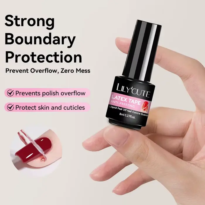 LILYCUTE 8ml décollable liquide ongles Latex bande Gel vernis bord pelable Anti-gel