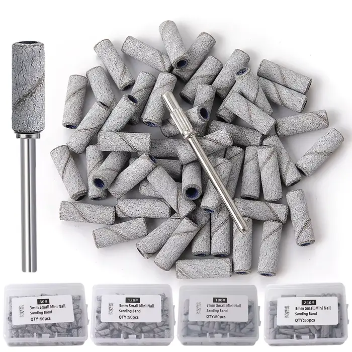 50/100 pièces 3mm petites bandes de ponçage des ongles ensemble pour forage des ongles fraisage manu