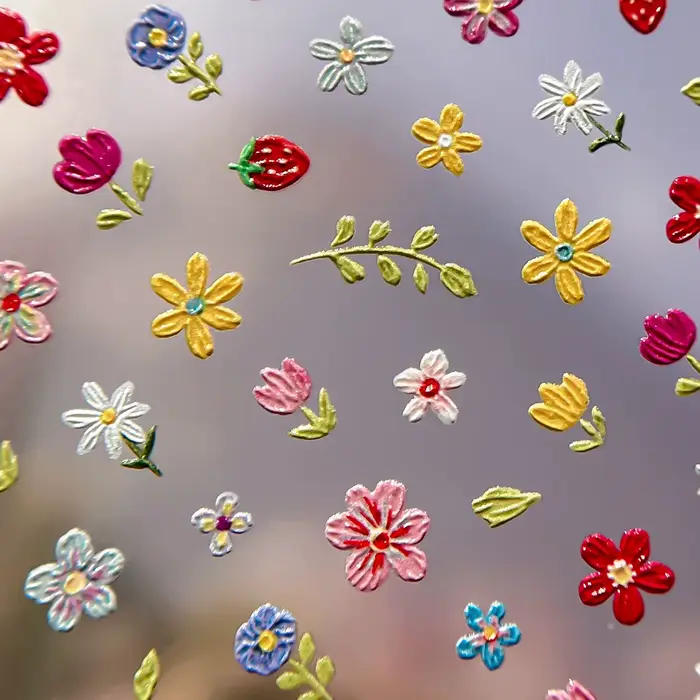 Autocollants décoratifs pour ongles à motif floral
