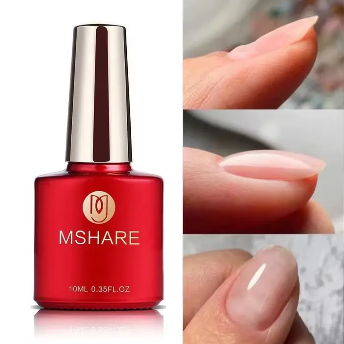 MSHARE Base en Caoutchouc Top Clear Gel de Construction Auto-nivelant Rafforçant UV LED Gel 10 ml