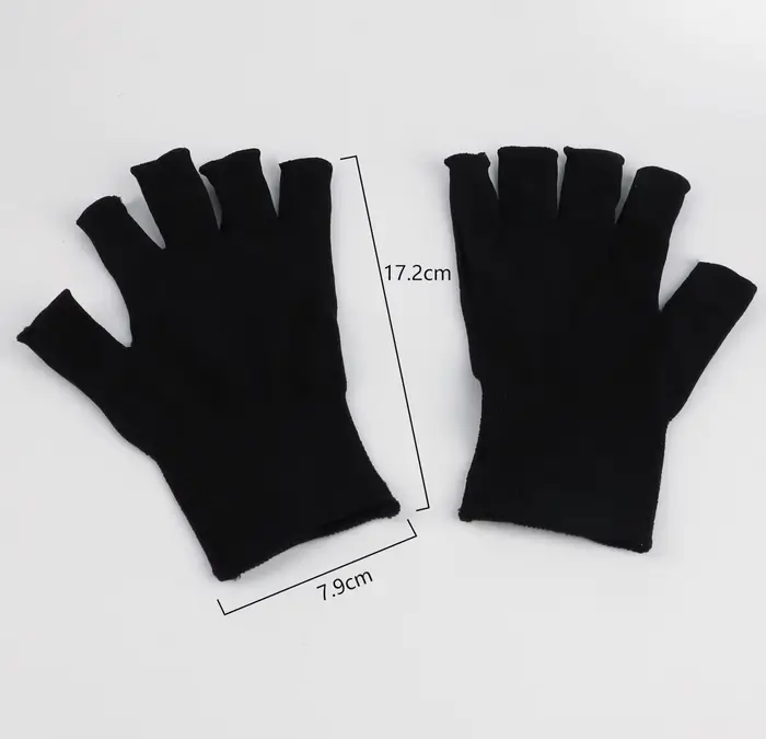 Gants à ongles Anti-noir, vente en gros, noir, court, Uv, magasin d'ongles, lumière de cuisson, outi