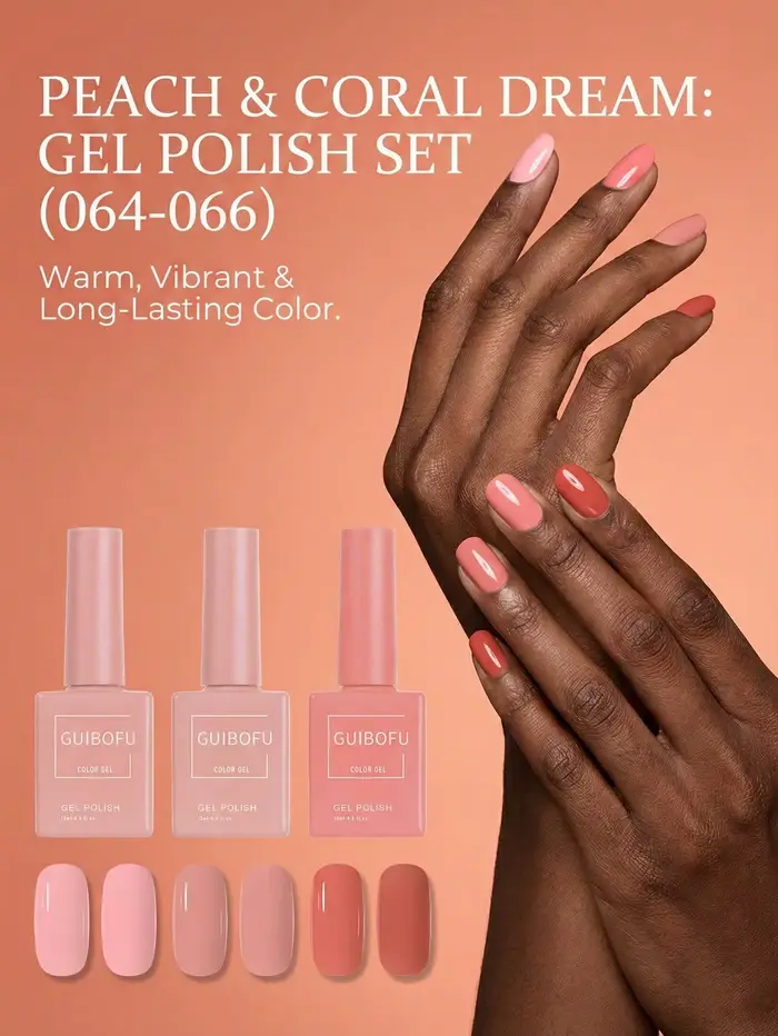 Lot de 3 vernis à ongles gel UV LED 15ml