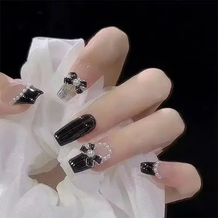 24 pièces ballerine longs carrés ongles conseils faux