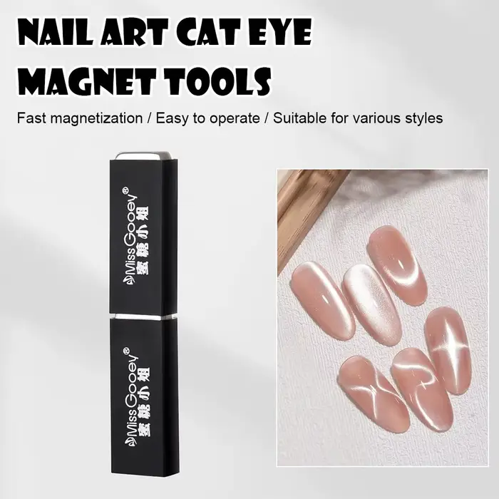 Outil magnétique puissant à double tête pour effet œil de chat, avec capuchon de protection, pour ma