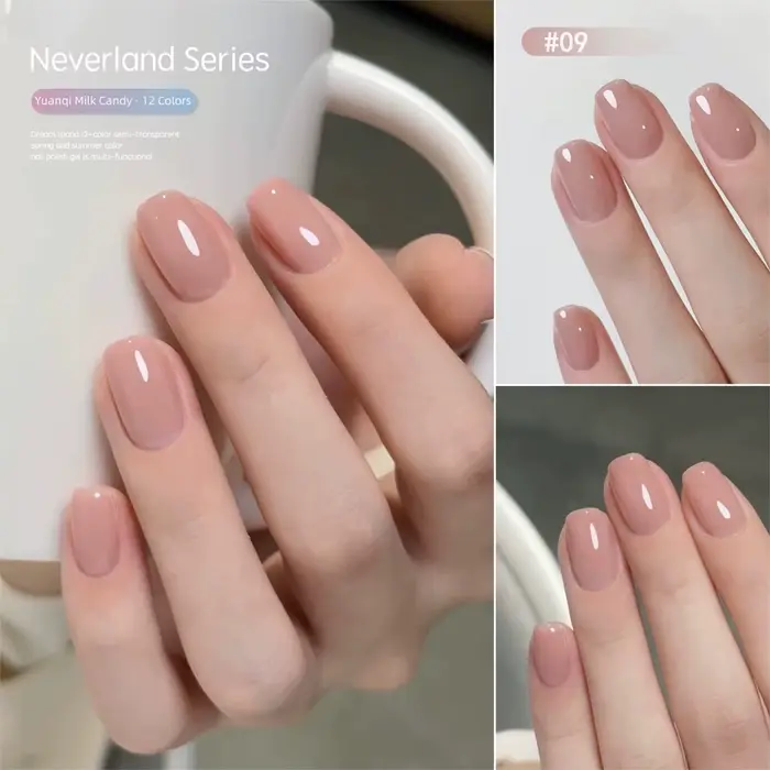 MAINEL 1-12 pièces Vernis à ongles gel UV effet nude brillant