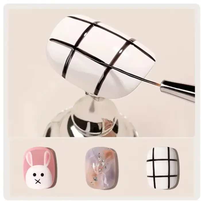 Pinceau à rayures en acrylique pour nail art