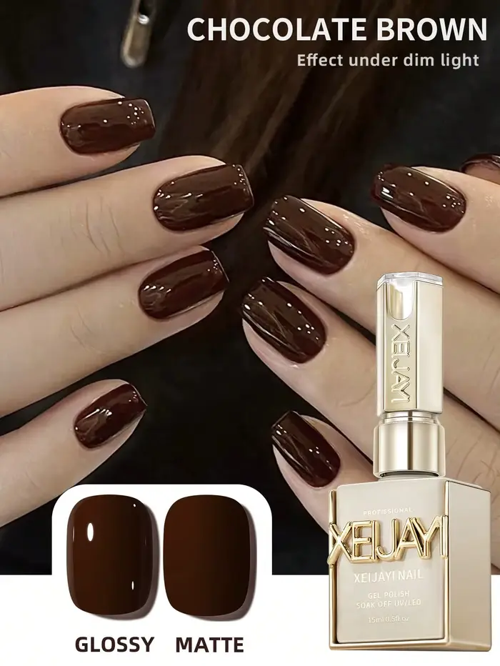 Vernis à ongles Gel marron rougeâtre, 15ml, à tremper pur, sans lingette, adapté à toutes les saison