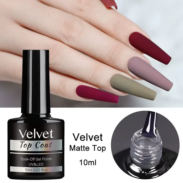 Clou Beaute couche de finition en velours mat vernis Semi-permanent Base en caoutchouc solide sans a