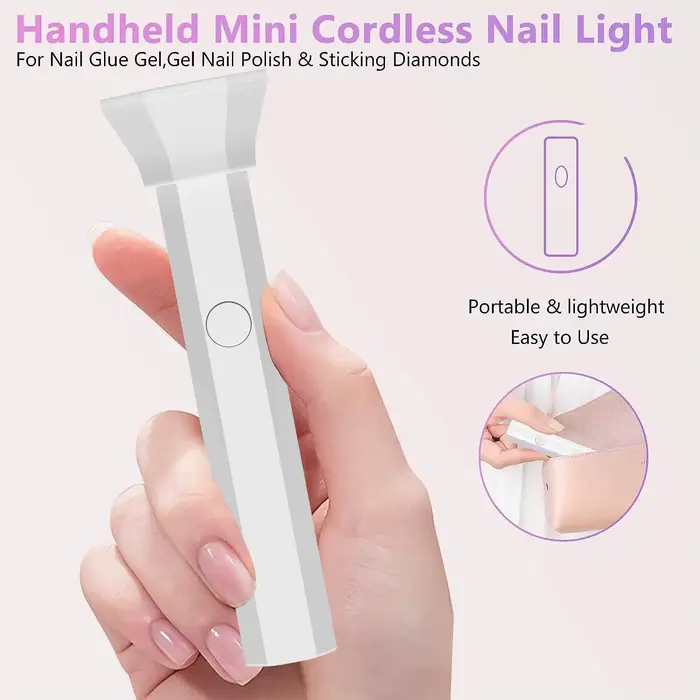 Mini lampe à ongles aste sans fil pour gel à durcissement rapide