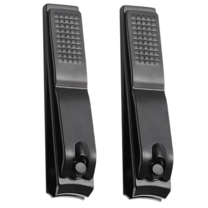 2X coupe-ongles noir en acier inoxydable ongles