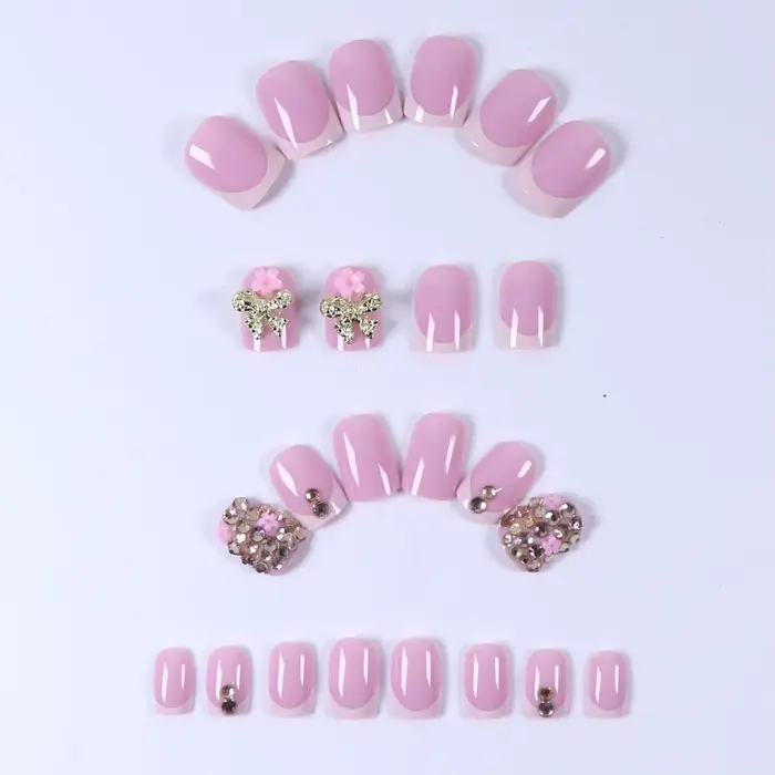 48 faux ongles de pieds noirs à bordure française