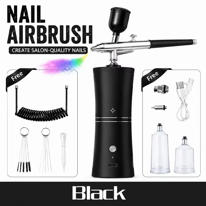 Aérographe pour ongles avec compresseur portable pour nail art et peinture sur gâteaux, aérographe p
