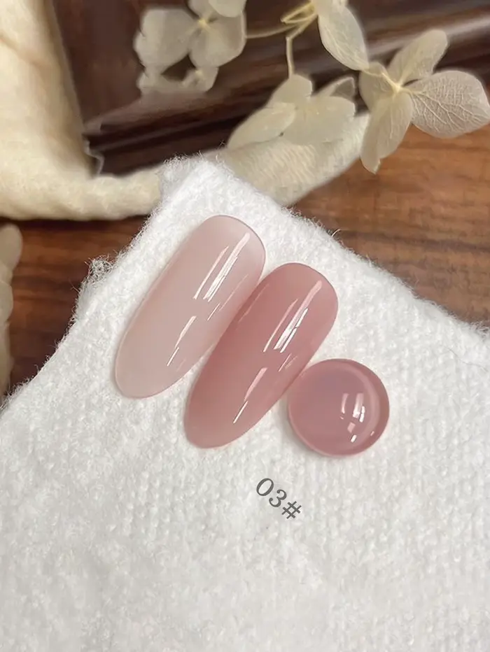 Nouveau vernis à ongles gel transparent effet jade hydratant couleur nude 2026, longue tenue 28 jour