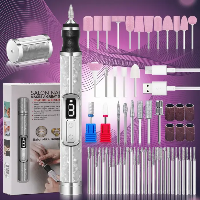 YIKOOLIN ensemble de perceuse à ongles électrique Portable 4 vitesses Kit de manucure et pédicure professionnel