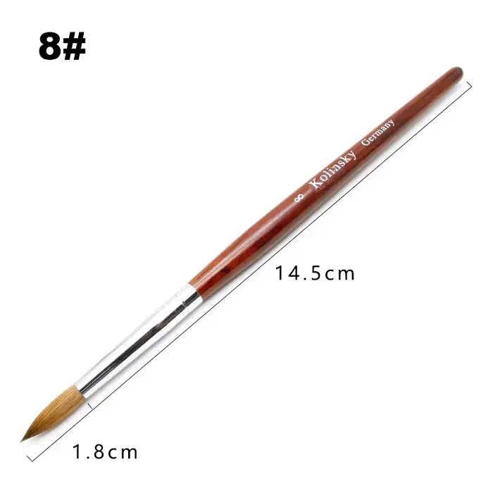 Kolinsky-Brosse à Ongles en Acrylique avec Manche en Bois