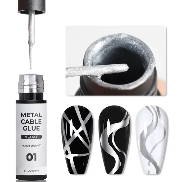 Vernis à ongles Gel métallique peint, 8ml, Super brillant, or, argent, miroir chromé, Semi-Permanent