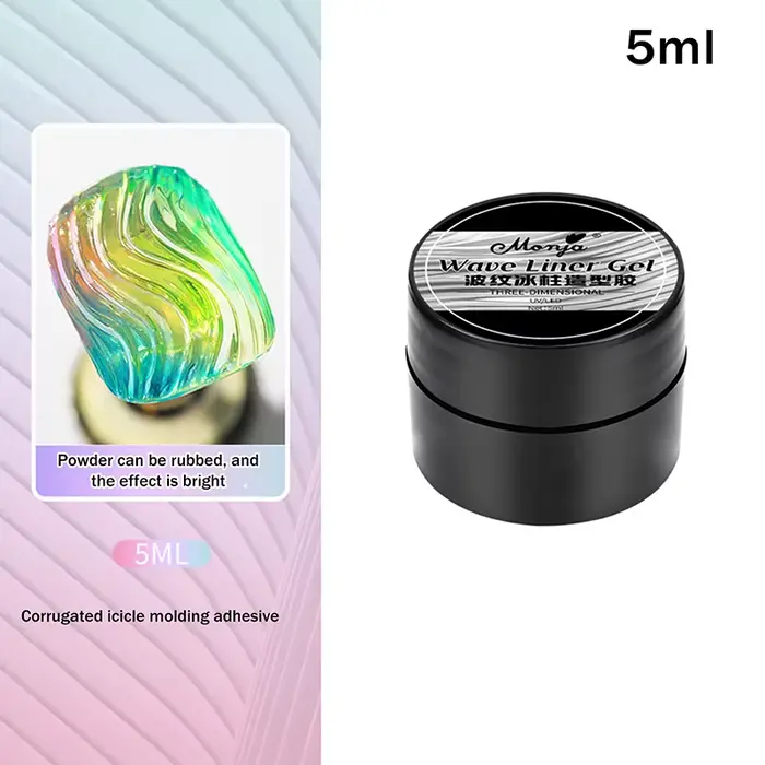 Colle à ongles transparente 3D, 1 pièce, vernis à ongles Gel avec poudre chromée pour l'amélioration