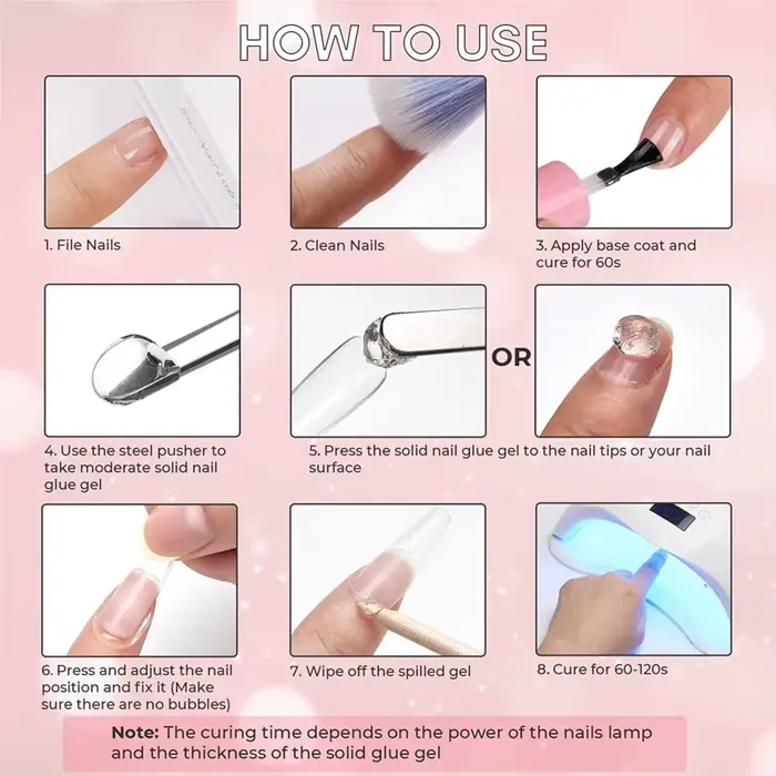 Colle à ongles en Gel solide