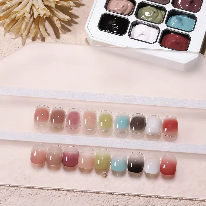 Gel de vernis à ongles solide 9 couleurs