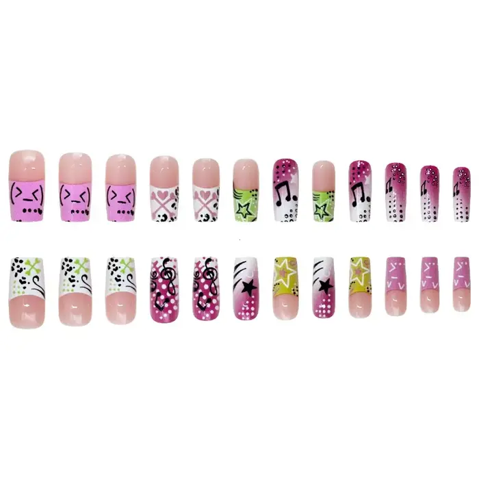 24 faux ongles style Y2K pour filles