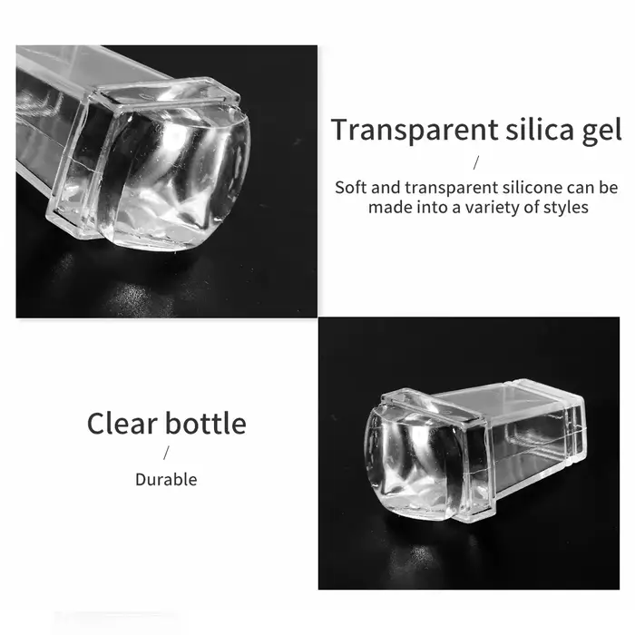 LULAA Tampons carrés pour nail art en silicone transparent