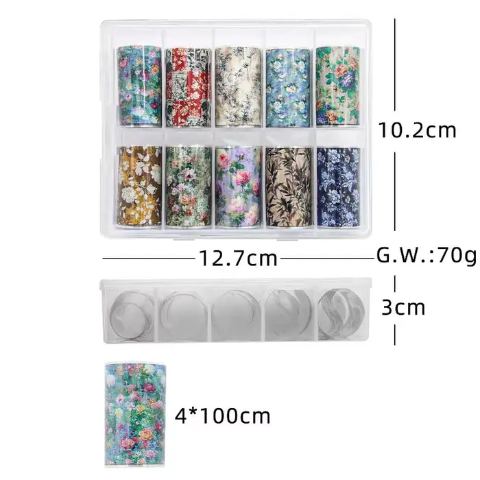 Feuilles de transfert pour nail art motif Rose Fleur