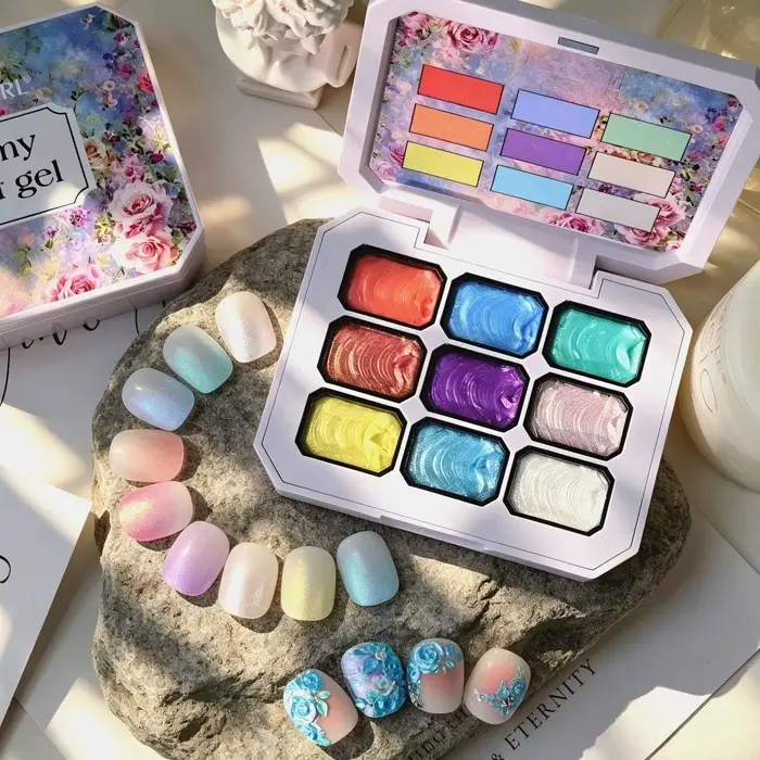 Gel de peinture nacré solide pour ongles