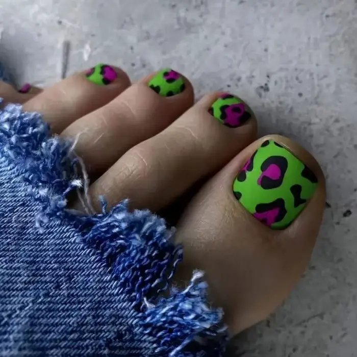 24 pièces imprimé léopard presse sur les ongles d'été épicé filles faux