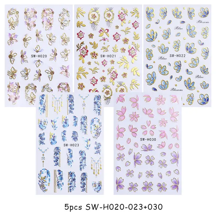 Autocollants pour ongles en forme de fleur