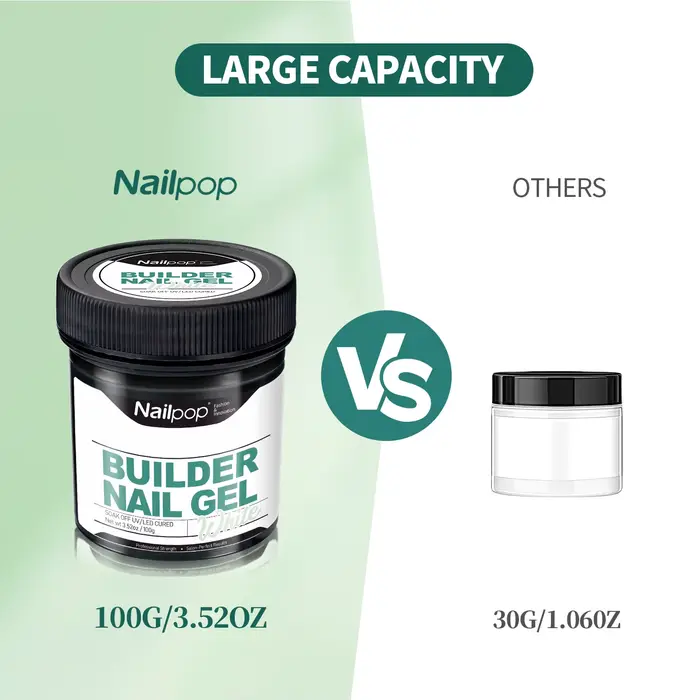 Nailpop 30/100g Gel dur laiteux lisse UV Gel pour ongles pour Extension rapide longue durée tremper le constructeur d'ongles Gel Nail Art manucure