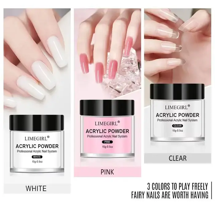 Poudre acrylique pour ongles et monomère liquide, décoration artistique pour ensemble de manucure, K