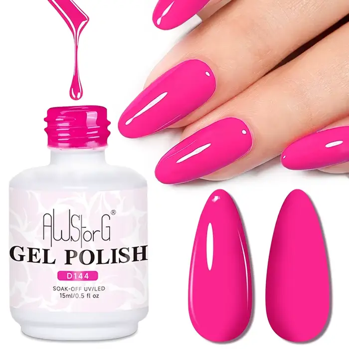 AWStorG Vernis à ongles en gel rose 15 ml – Adhérence fantastique