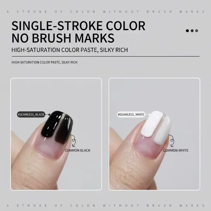Nouvelle Arrivée Vernis à Ongles Gel Noir Pur Blanc Pur Effet Lissant Auto-nivelant Longue Durée Résistant aux Déchirures Éclaircissant la Peau