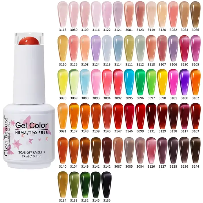 Clou Beaute Semi-transparent gelée couleur UV Gel manucure Gel ongles fournitures pour les professio